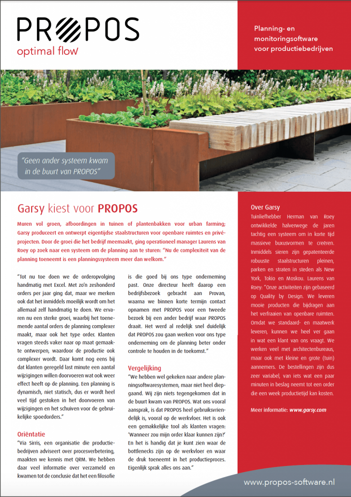 Keuzeproces Garsy NV - References